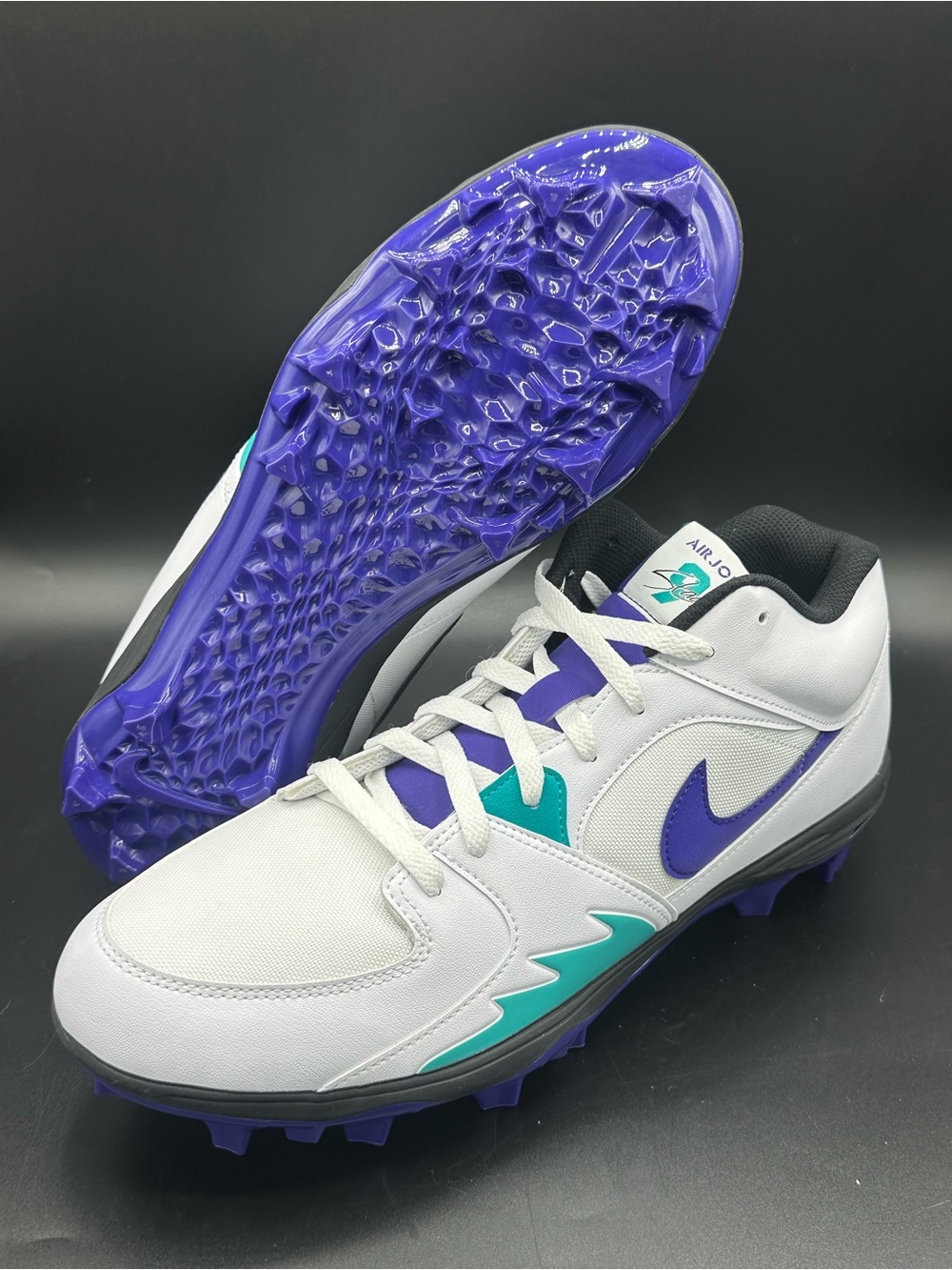 Nike Jordan Stadium 90 TD Football White Grape Purple Men Size 14 New HQ0210-105